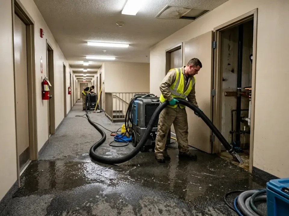 multi-unit-apartment-hallway-f-005 — frequently asked questions, Emergency Burst Pipe Water Extraction & Removal in Pine Lak…